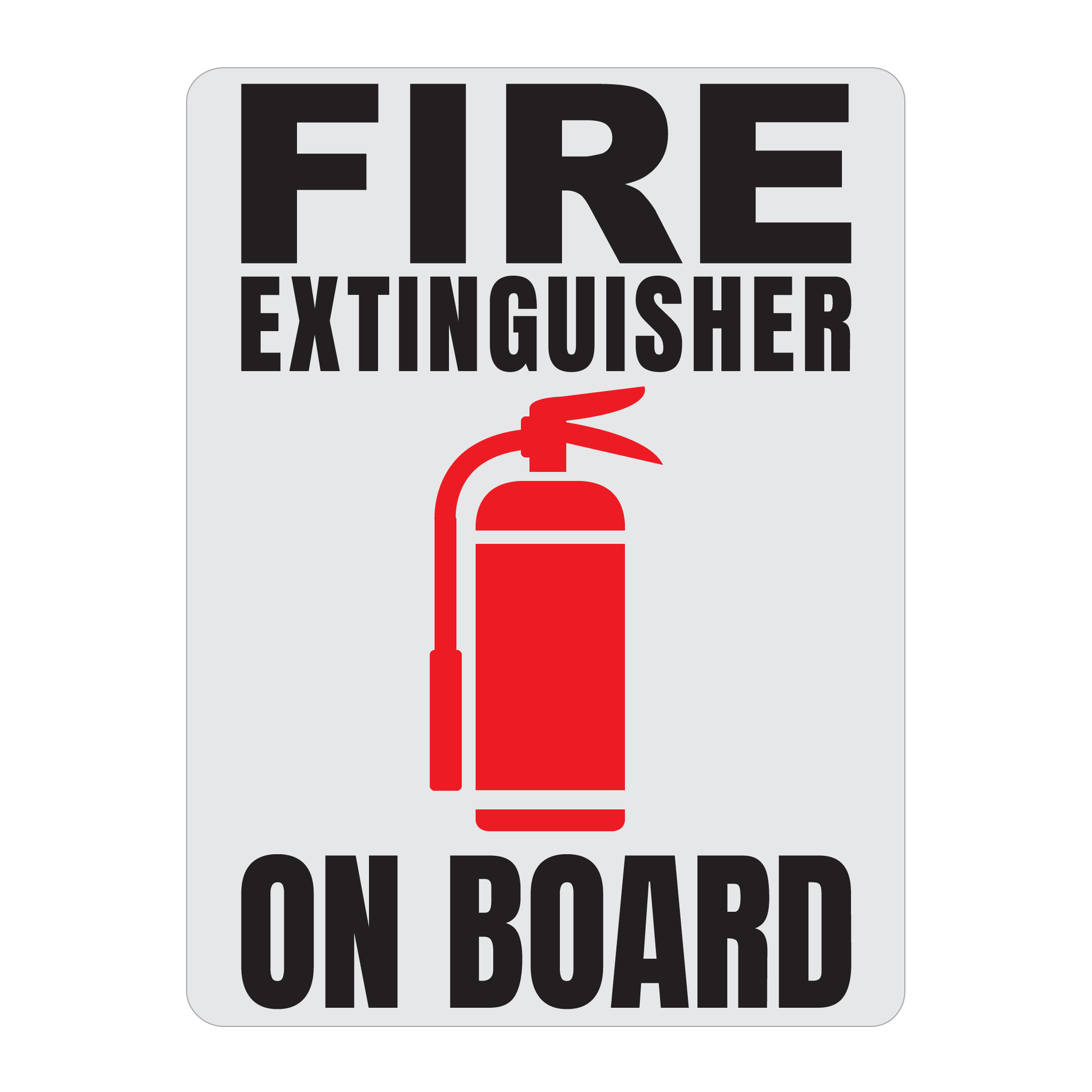 Fire Extinguisher On Board Solid Color Reflective Decal - Fire Safety Decals