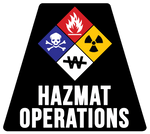 HazMat Operations Solid Color Helmet Tetrahedron Reflective Decals - Fire Safety Decals