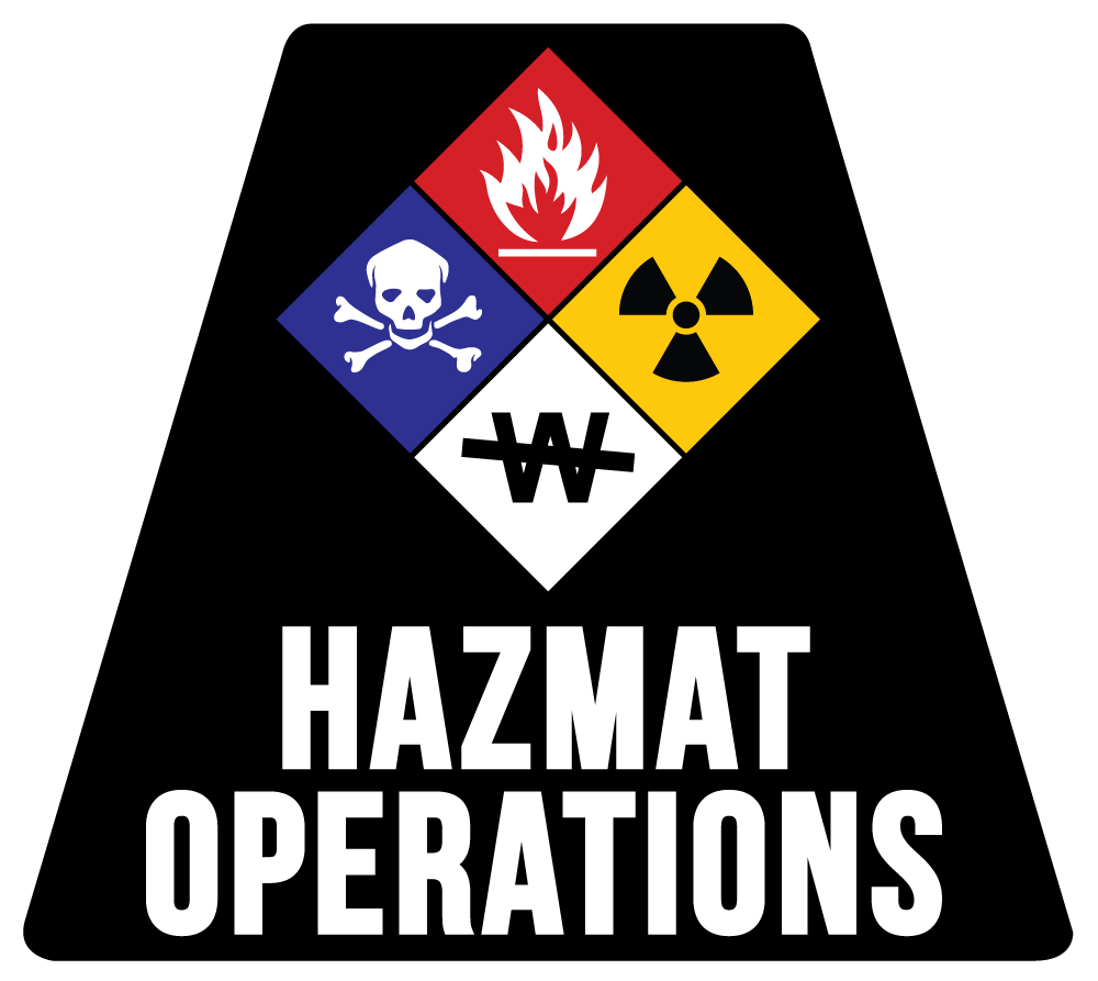 HazMat Operations Solid Color Helmet Tetrahedron Reflective Decals - Fire Safety Decals