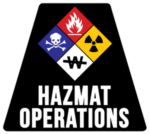 HazMat Operations Solid Color Helmet Tetrahedron Reflective Decals - Fire Safety Decals