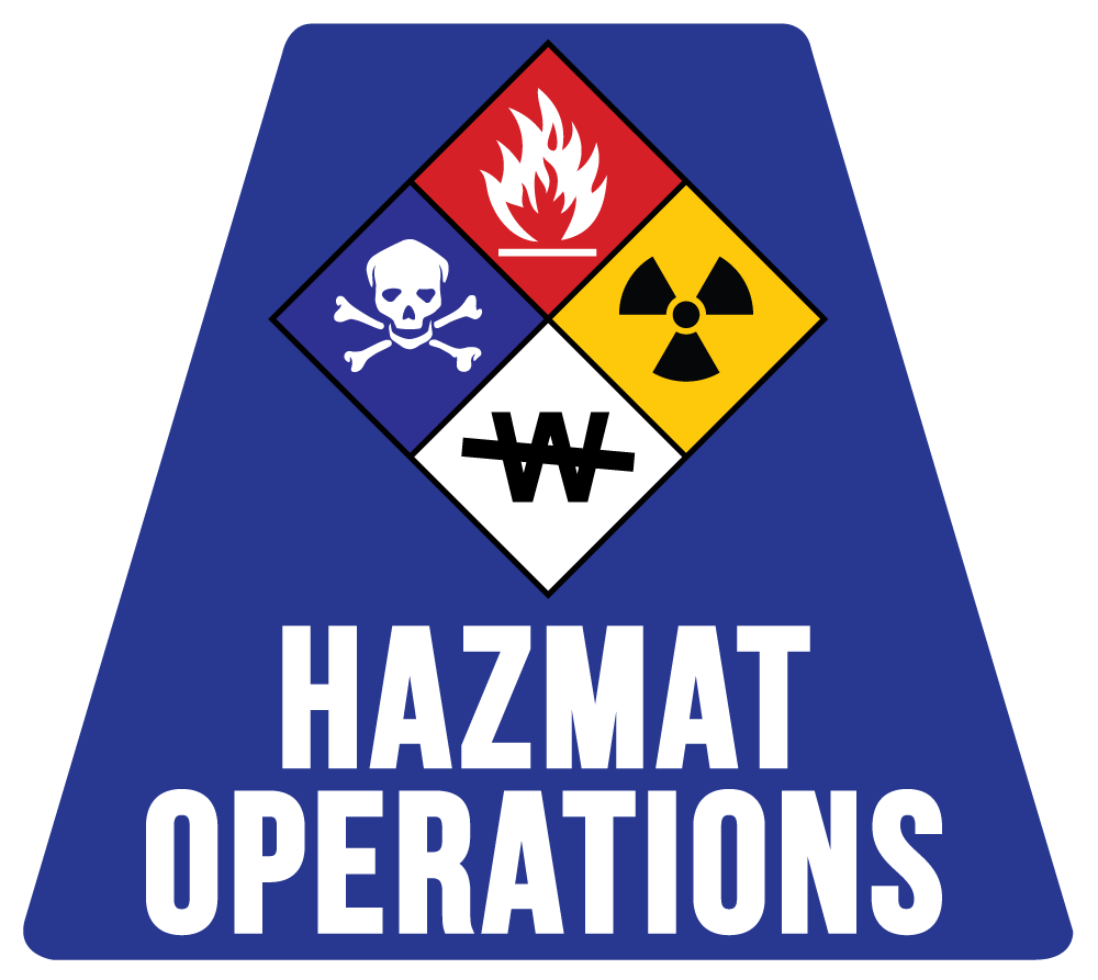 HazMat Operations Solid Color Helmet Tetrahedron Reflective Decals - Fire Safety Decals