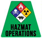 HazMat Operations Solid Color Helmet Tetrahedron Reflective Decals - Fire Safety Decals