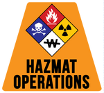 HazMat Operations Solid Color Helmet Tetrahedron Reflective Decals - Fire Safety Decals