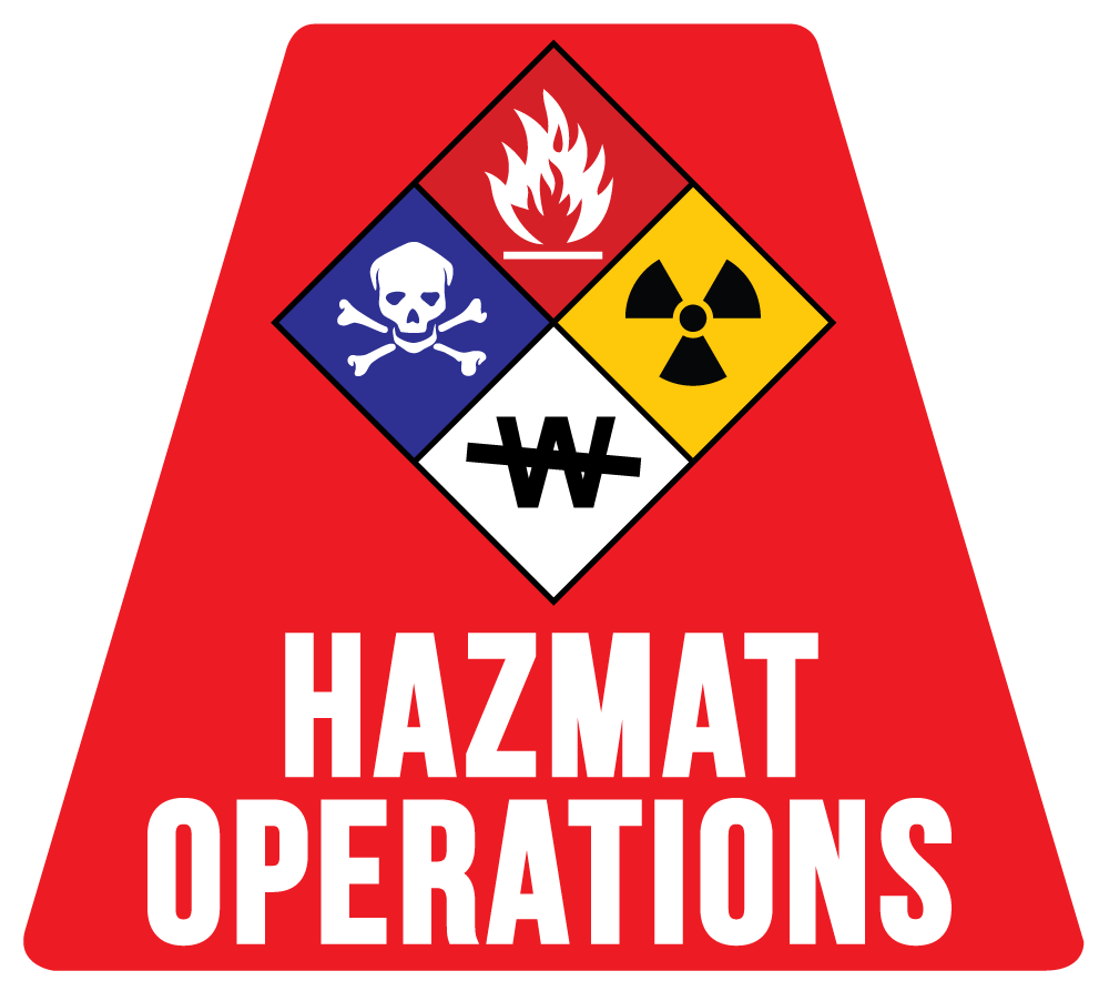 HazMat Operations Solid Color Helmet Tetrahedron Reflective Decals - Fire Safety Decals