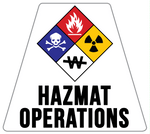 HazMat Operations Solid Color Helmet Tetrahedron Reflective Decals - Fire Safety Decals