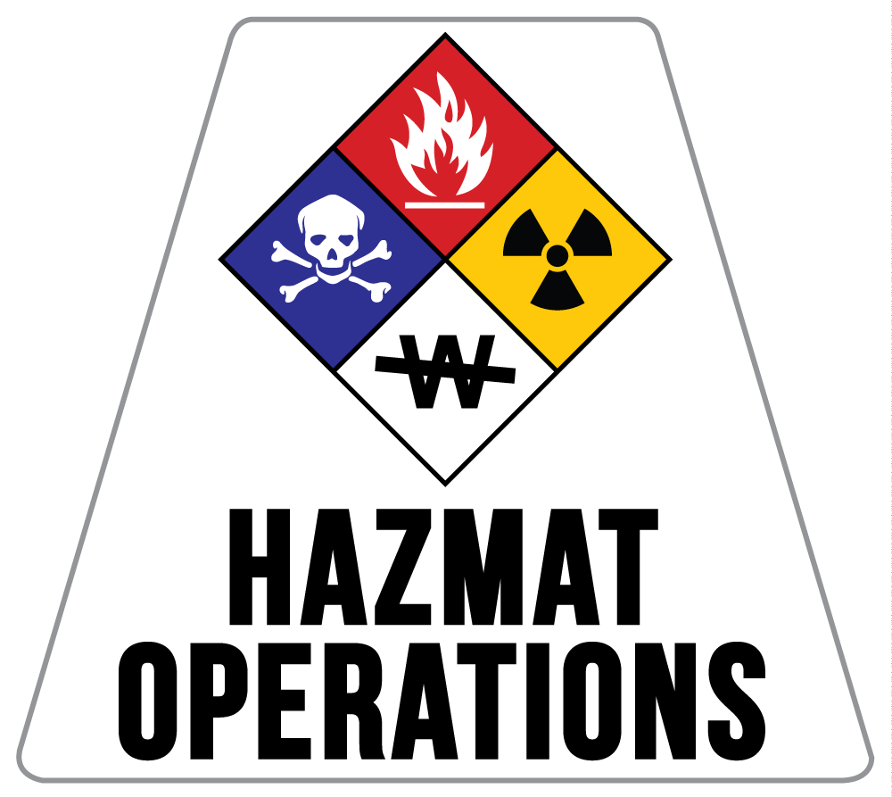 HazMat Operations Solid Color Helmet Tetrahedron Reflective Decals - Fire Safety Decals