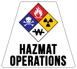 HazMat Operations Solid Color Helmet Tetrahedron Reflective Decals - Fire Safety Decals