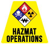 HazMat Operations Solid Color Helmet Tetrahedron Reflective Decals - Fire Safety Decals