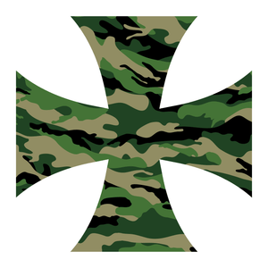 Green Woodland Camouflage Iron Cross Reflective Vinyl Decals