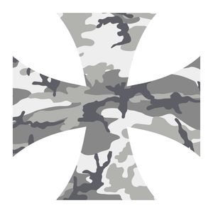 Grey Woodland Camouflage Iron Cross Reflective Vinyl Decals