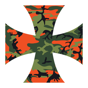 Orange Woodland Camouflage Iron Cross Reflective Vinyl Decals