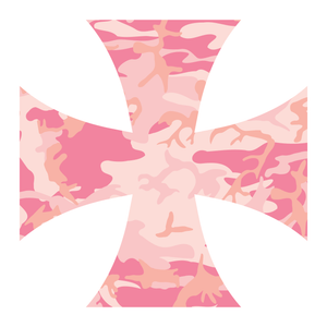 Pink Woodland Camouflage Iron Cross Reflective Vinyl Decals