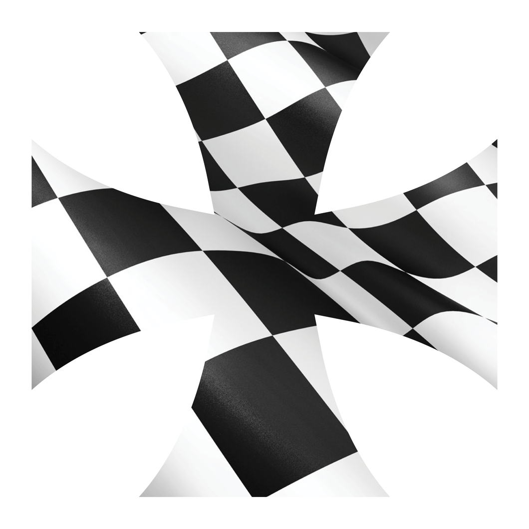 Checkered Flag Iron Cross Reflective Vinyl Decals