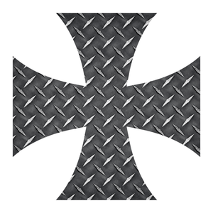 Black Diamond Plate Iron Cross Reflective Vinyl Decals