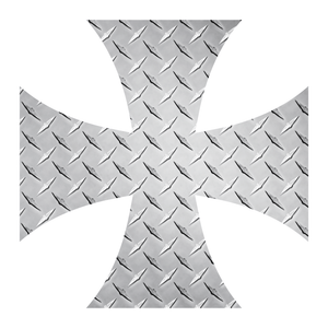 Silver Diamond Plate Iron Cross Reflective Vinyl Decals