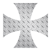Load image into Gallery viewer, Silver Diamond Plate Iron Cross Reflective Vinyl Decals