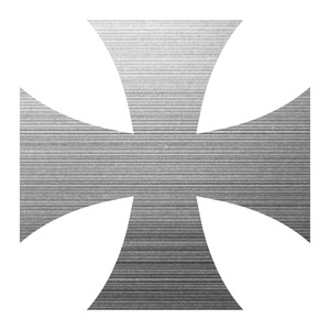 Brushed Metal Iron Cross Reflective Vinyl Decals