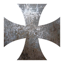 Load image into Gallery viewer, Distressed Metal Iron Cross Reflective Vinyl Decals