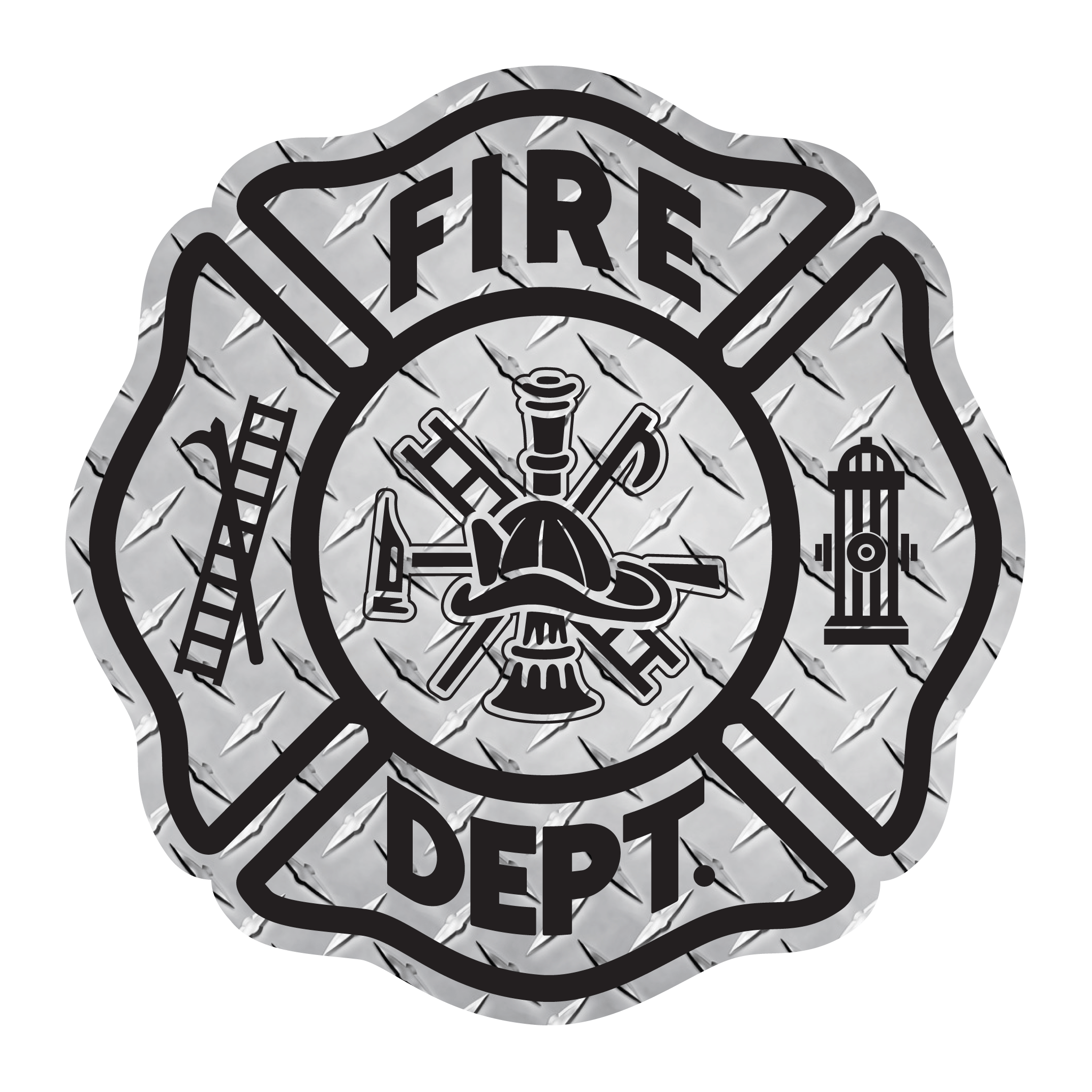 thumbnail interactive-video image 1 of Reflective Maltese Cross Fire Helmet Decal - 2 Inch Asterisk Sticker 1 of 3