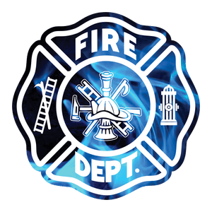 Fire & Flames Maltese Cross Reflective Decals