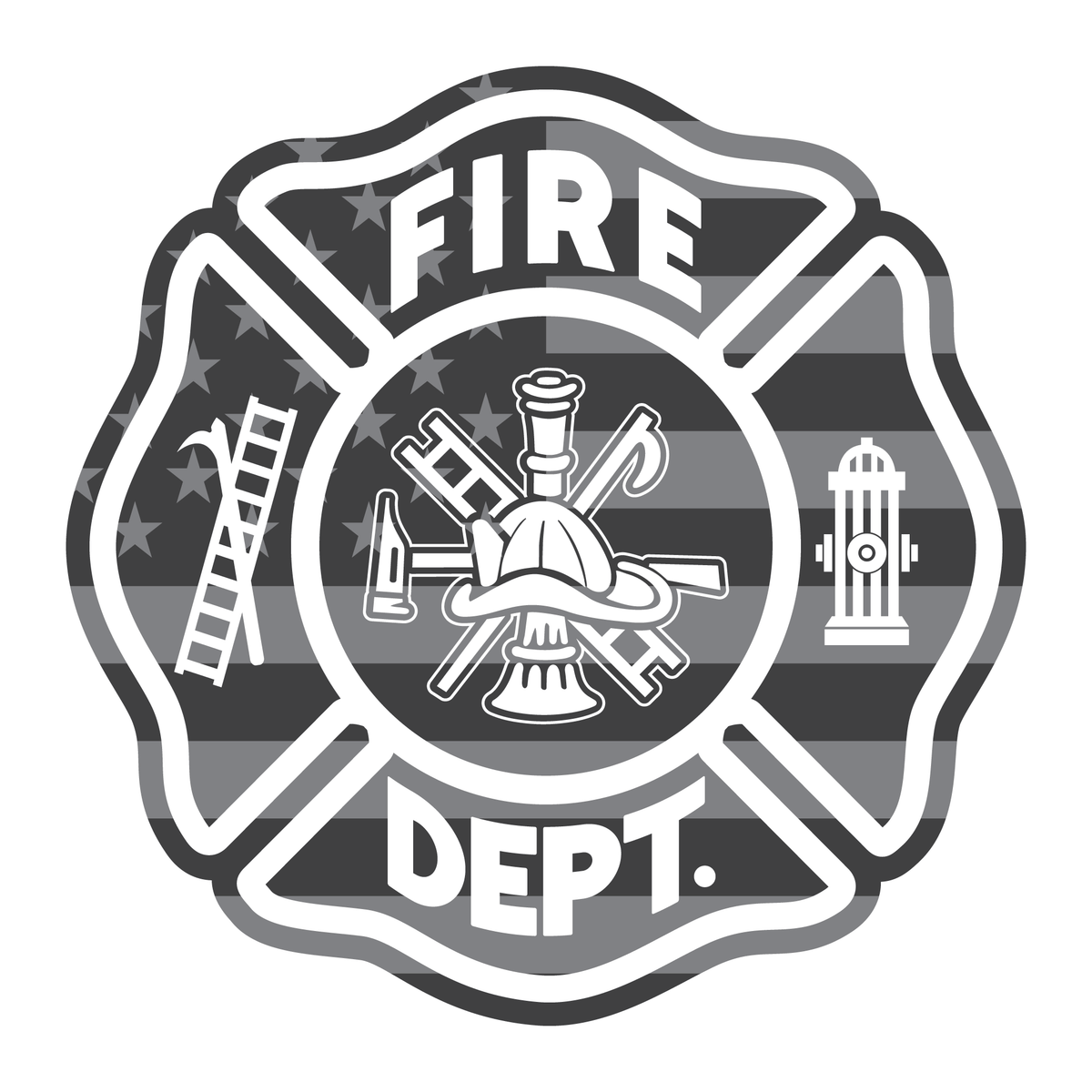 American Flag Maltese Cross Reflective Decals – Fire Safety Decals