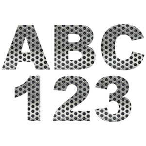 Perforated Metal Reflective Letter and Number Decals