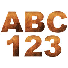 Load image into Gallery viewer, Rusted Metal Reflective Letter and Number Decals