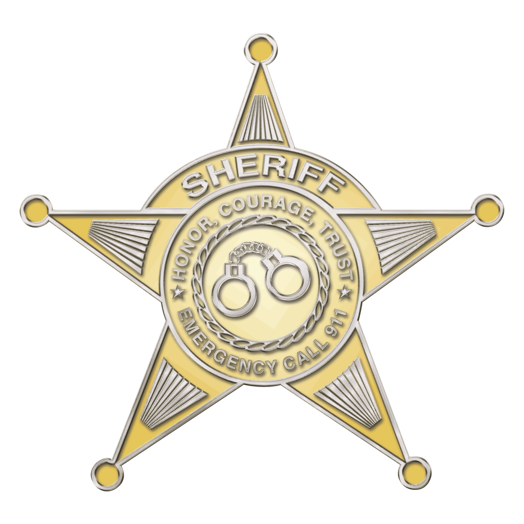 Police Sheriff Star 5 Point Gold Cuffs Reflective Decals