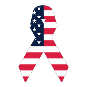 American Flag Ribbon Reflective Vinyl Decal