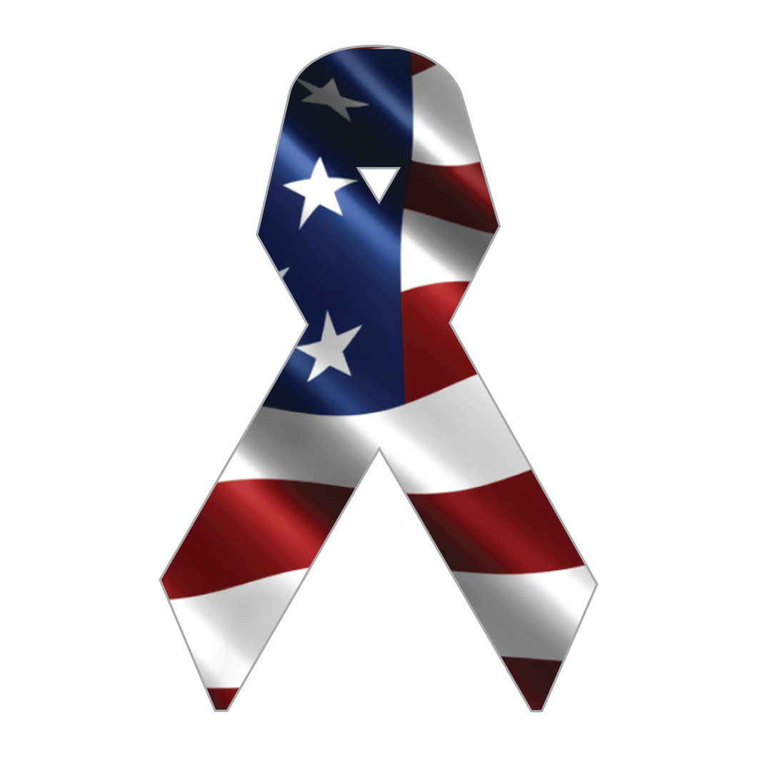 Subdued American Flag Ribbon Reflective Vinyl Decal