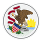 State Flag Round Reflective Decals