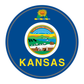 State Flag Round Reflective Decals