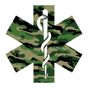 Green Woodland Camouflage Star Of Life Reflective Vinyl Decals
