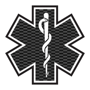 Carbon Fiber with Outline Star Of Life Reflective Vinyl Decals