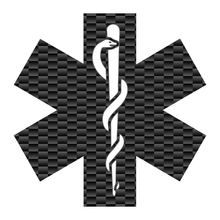Load image into Gallery viewer, Carbon Fiber Star Of Life Reflective Vinyl Decals