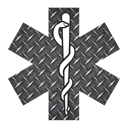 Black Diamond Plate Star Of Life Reflective Vinyl Decals