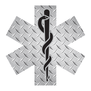 Silver Diamond Plate Star Of Life Reflective Decals