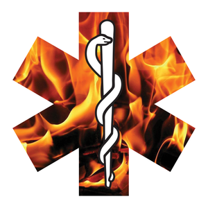 Orange Fire Star Of Life Reflective Vinyl Decals