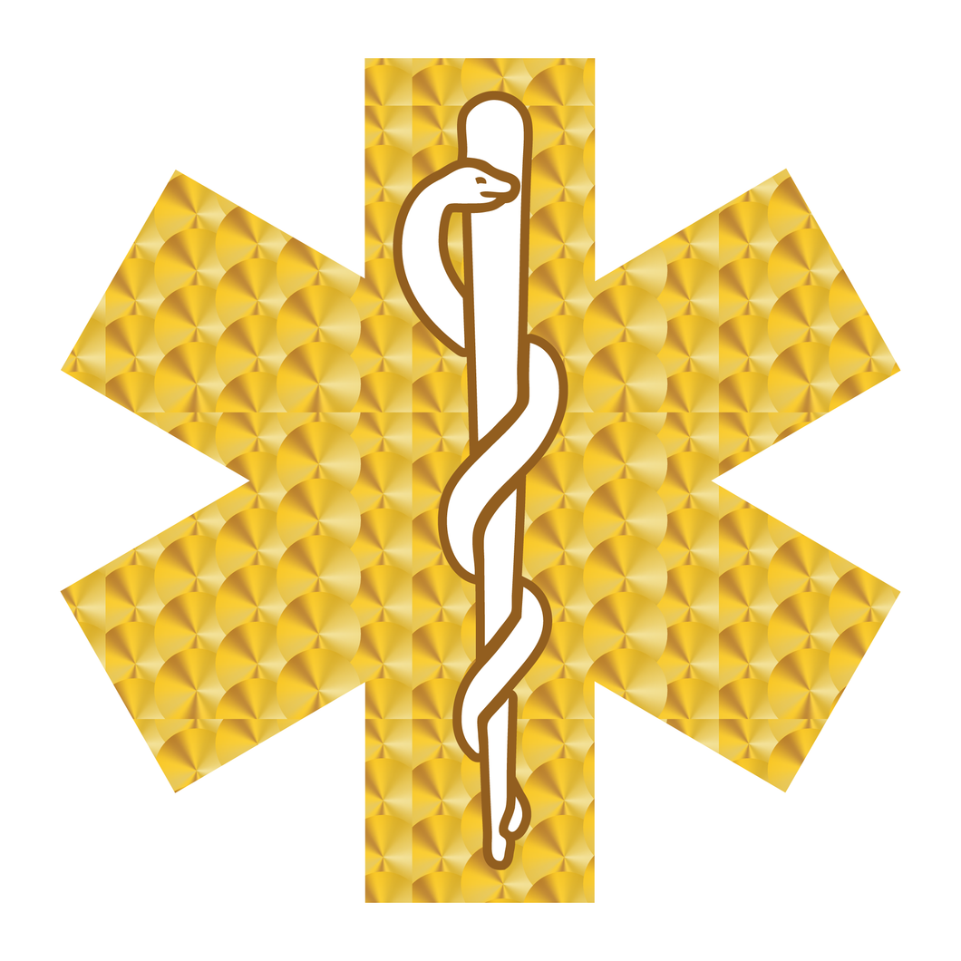 Gold Leaf Style Star Of Life Reflective Decals