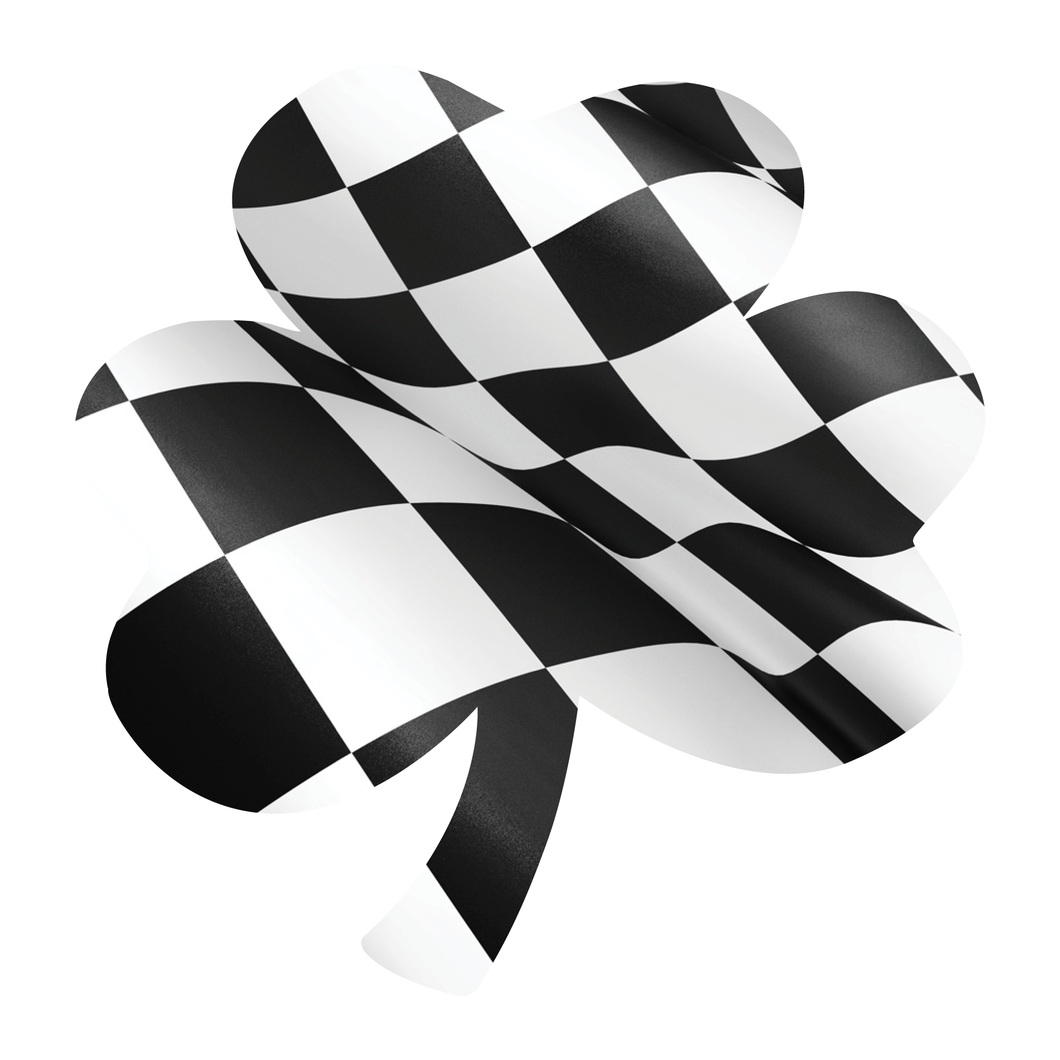 Checkered Flag Shamrock Reflective Vinyl Decals