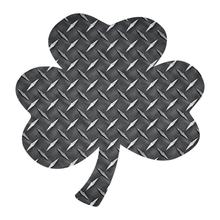 Load image into Gallery viewer, Black Diamond Plate Shamrock Reflective Vinyl Decals