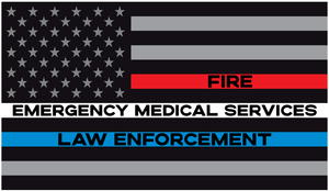 Subdued American Flag Reflective FIRE / EMS / LE Decal - Fire Safety Decals