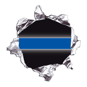 Thin Blue Line Metal Rip Reflective Decals