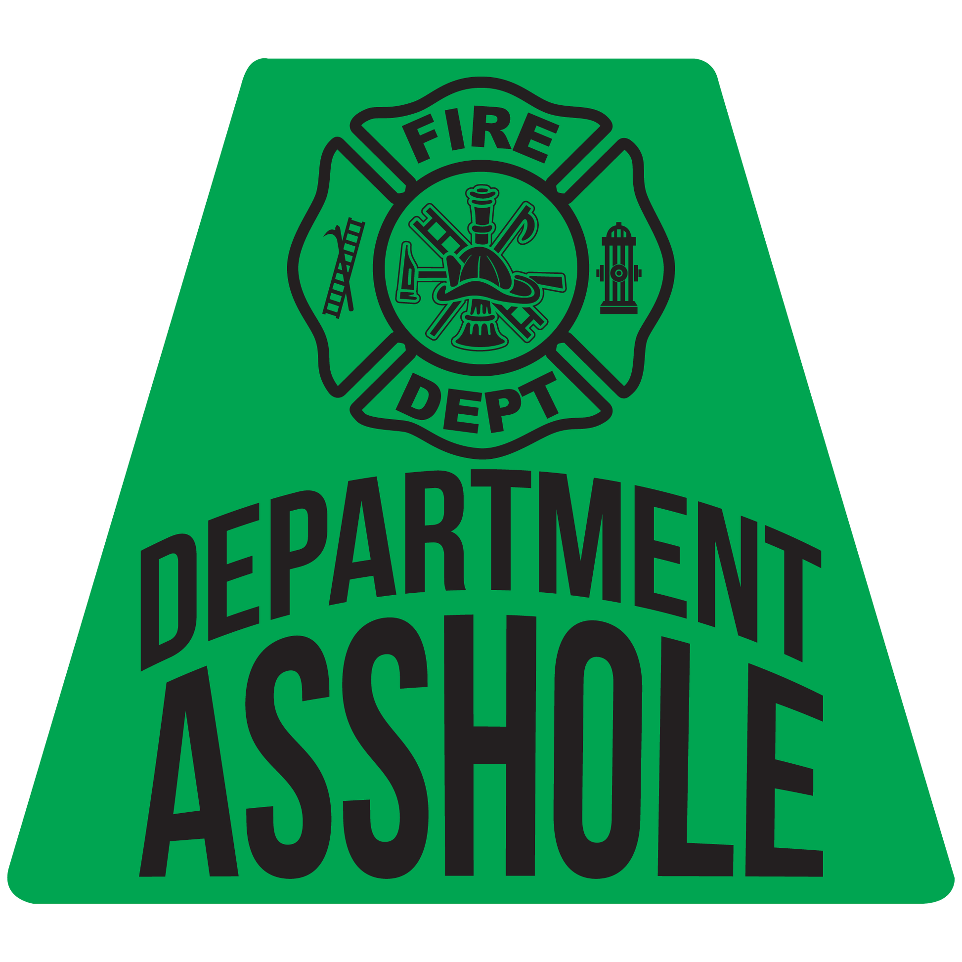 Department Asshole Helmet Tetrahedron Reflective Decals - Fire Safety Decals