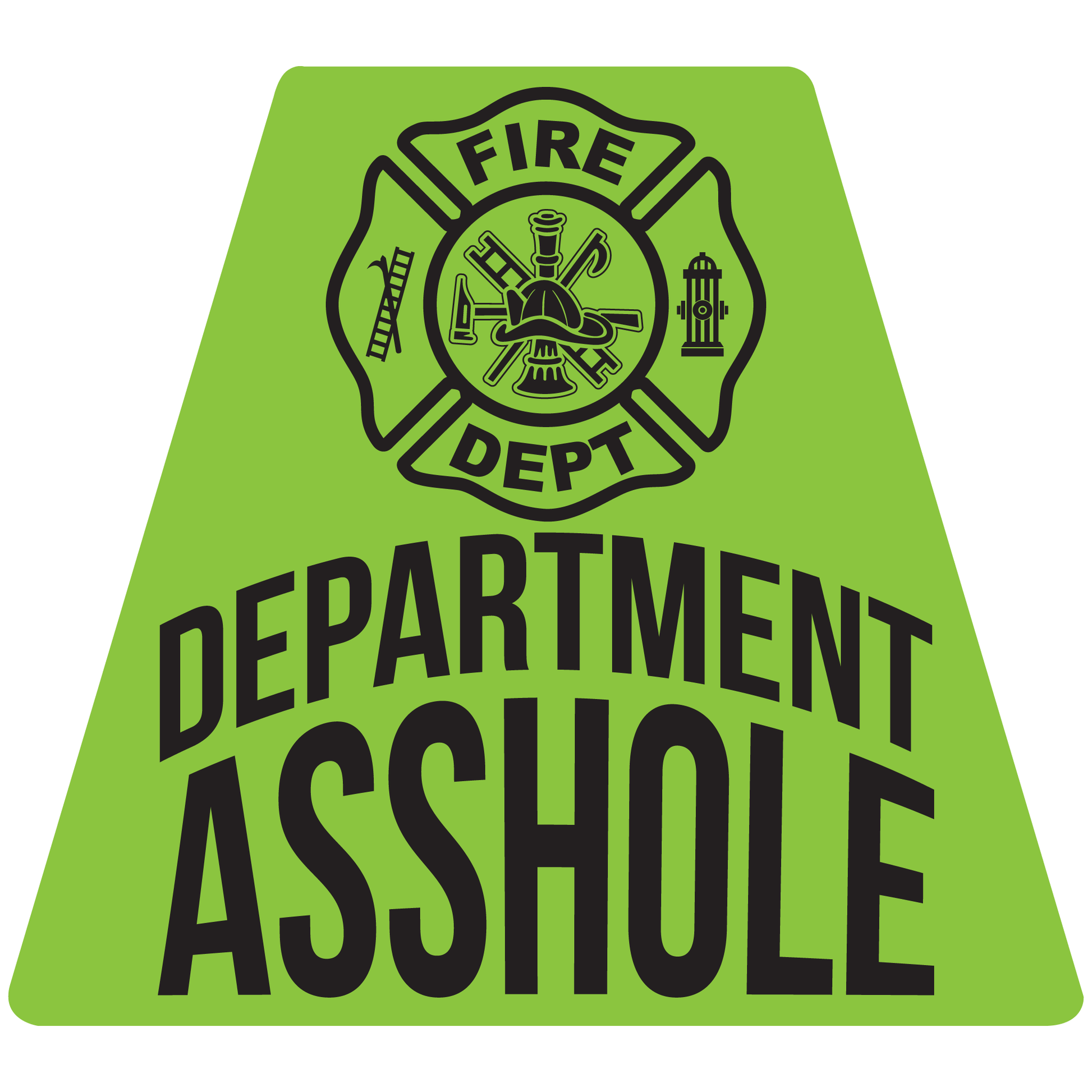 Department Asshole Helmet Tetrahedron Reflective Decals - Fire Safety Decals