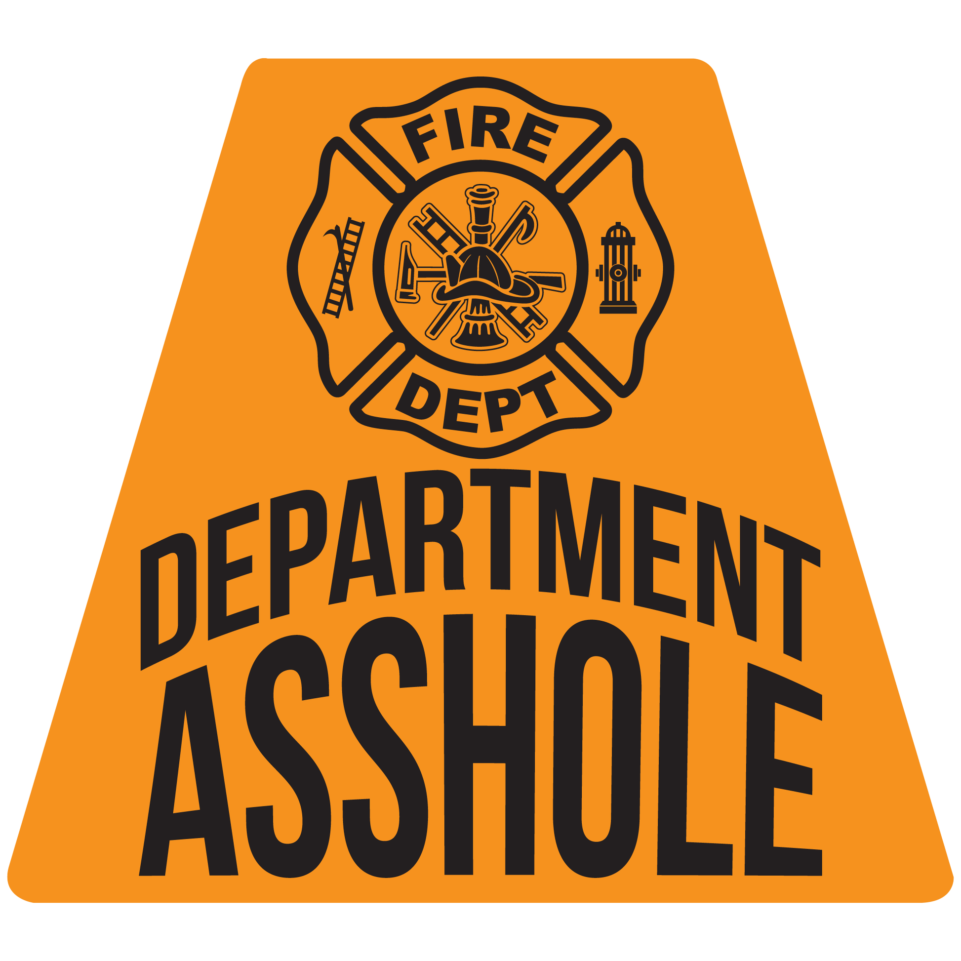 Department Asshole Helmet Tetrahedron Reflective Decals - Fire Safety Decals