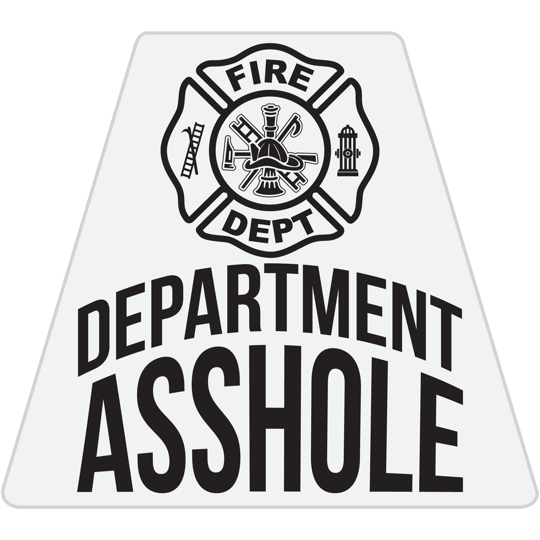 Department Asshole Helmet Tetrahedron Reflective Decals - Fire Safety Decals