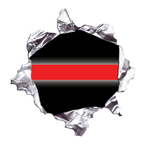 Thin Red Line Metal Rip Reflective Decals