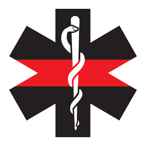 Thin Red Line Star Of Life Reflective Decals - Fire Safety Decals
