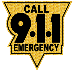 Call 911 Black and Gold Leaf Style Reflective Vinyl Decals